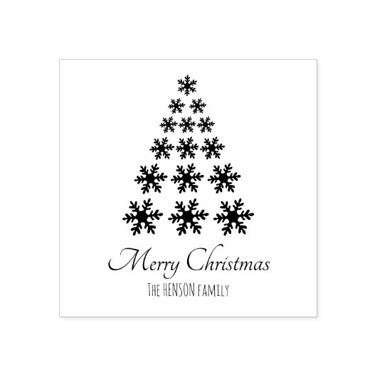 Sneeuwvlok Kerstboom Script Aangepaste vakantie Rubberstempel (Afrduk)