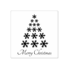 Sneeuwvlok Kerstboom Stijlvol Schrift Vakantie Rubberstempel