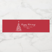 Sneeuwvlok, Kerstboom Waterfles Etiket (Enkel label)