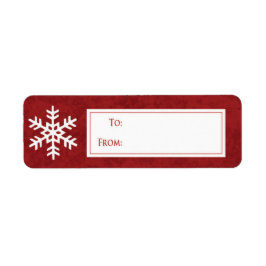 Sneeuwvlok kerstcadeausticker etiket