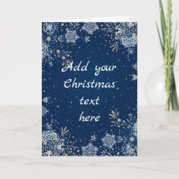 Sneeuwvlok Kerstkaart Wit en Blauw Kaart