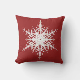 Sneeuwvlok Kerstkussen in rood Kussen