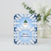 Sneeuwvlok Kerstman Hoofd Festief Kerstmis Winter Briefkaart (Staand voorkant)