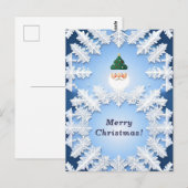Sneeuwvlok Kerstman Hoofd Festief Kerstmis Winter Briefkaart (Voorkant / Achterkant)