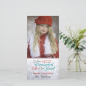 Sneeuwvlok Kerstmis Aangepaste Foto Feestdagenkaart (Staand voorkant)