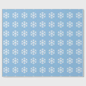 Sneeuwvlok Kerstmis Blauw Inpakpapier (Vlak)