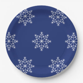 Sneeuwvlok Kerstmis Blauw Ontwerp Kerstvakantie Papieren Bordje