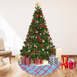 Sneeuwvlok Kerstmis Blauw Winter Plaid  Kerstboom Rok