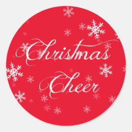 Sneeuwvlok Kerstmis Cheer rode envelop Ronde Sticker