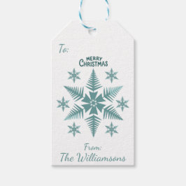 Sneeuwvlok Kerstmis/Feestdagen Cadeaulabel