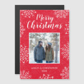 Sneeuwvlok Kerstmis Foto Magnetische Kaart (Voorkant / Achterkant)