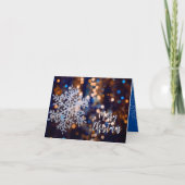 Sneeuwvlok Kerstmis Gevouwen Foto Feestdagen Kaart (Voorkant)