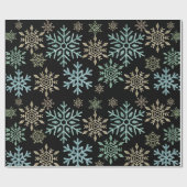 Sneeuwvlok Kerstmis Groen Goud Cadeaupapier (Vlak)