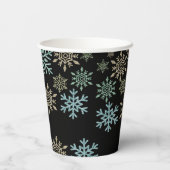 Sneeuwvlok Kerstmis Groen Goud Papieren Bekers (Achterkant)