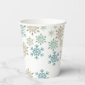 Sneeuwvlok Kerstmis Groen Goud Papieren Bekers (Achterkant)