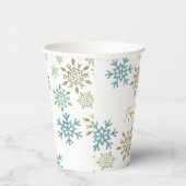 Sneeuwvlok Kerstmis Groen Goud Papieren Bekers (Rechts)