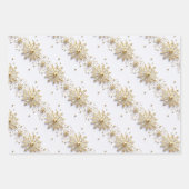 Sneeuwvlok Kerstmis naadloos patroon wit goud Inpakpapier Vel (Voorkant 2)