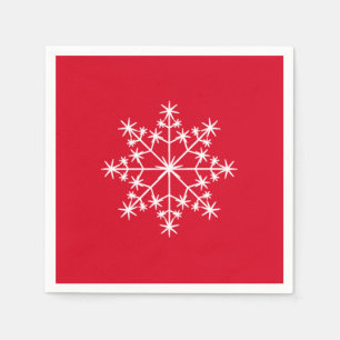 Sneeuwvlok Kerstmis Rode vakantie Servet