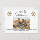 Sneeuwvlok Kerstmis Script Familie Foto Feestdagenkaart (Voorkant)
