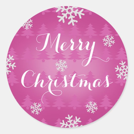 Sneeuwvlok Kerstmis Stickers Roze (Voorkant)