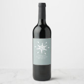 Sneeuwvlok Kerstmis Winter Wijn Etiket (Voorkant)