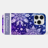 Sneeuwvlok kerstpatroon iPhone hoesje (Achterkant horizontaal)
