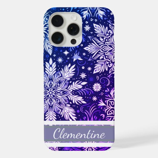 Sneeuwvlok kerstpatroon iPhone hoesje (Achterkant)