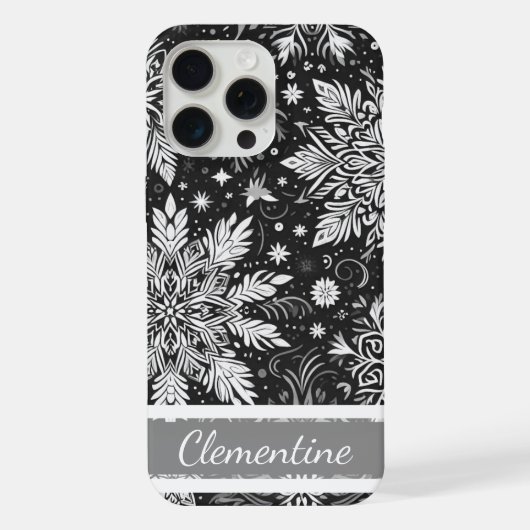 Sneeuwvlok kerstpatroon iPhone hoesje (Achterkant)