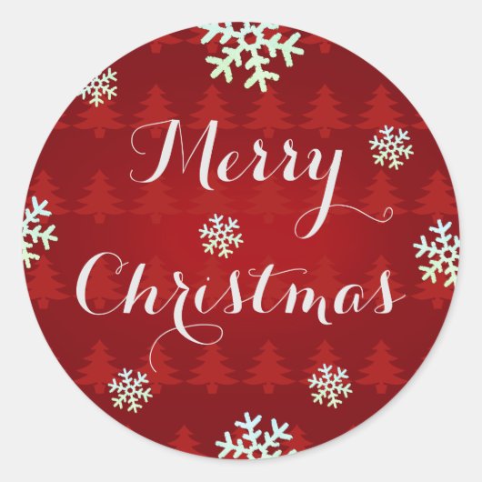 Sneeuwvlok Kerststickers Ronde Sticker (Voorkant)