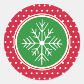 Sneeuwvlok Kerststickers Ronde Sticker (Voorkant)