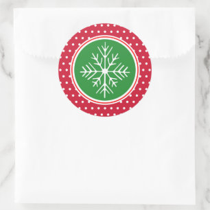 Sneeuwvlok Kerststickers Ronde Sticker