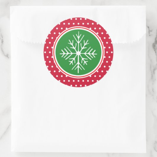 Sneeuwvlok Kerststickers Ronde Sticker (Tas)