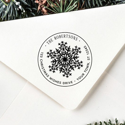 Sneeuwvlok Kerstvakantie Adres Rubberstempel