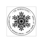Sneeuwvlok Kerstvakantie Adres Rubberstempel (Afrduk)