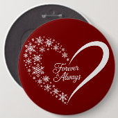 Sneeuwvlok Kerstvakantie Sneeuwvlok Hart Ronde Button 6,0 Cm (Voorkant /achterkant)