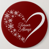 Sneeuwvlok Kerstvakantie Sneeuwvlok Hart Ronde Button 6,0 Cm (Voorkant)