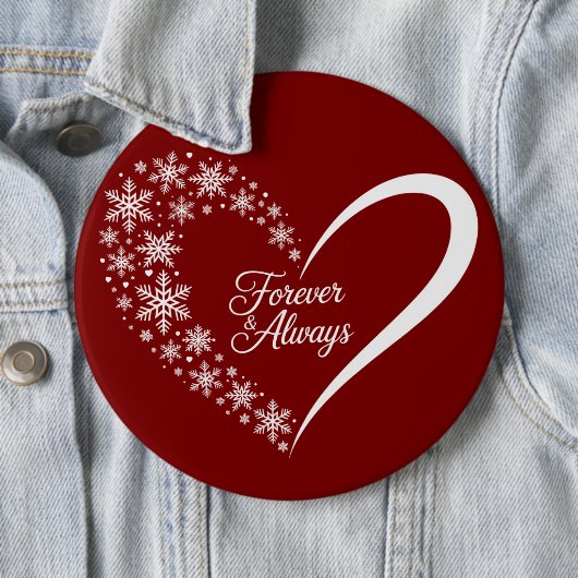 Sneeuwvlok Kerstvakantie Sneeuwvlok Hart Ronde Button 6,0 Cm (In situ)