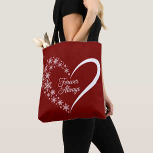 Sneeuwvlok Kerstvakantie Sneeuwvlok Hart Tote Bag