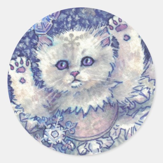 Sneeuwvlok Kitten Stickers (Voorkant)