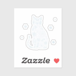 Sneeuwvlok Kitty — Minimalistische Winter Kattenst Sticker