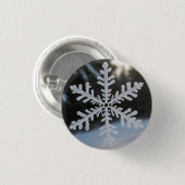 Sneeuwvlok knop ronde button 3,2 cm (Voorkant /achterkant)
