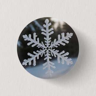 Sneeuwvlok knop ronde button 3,2 cm