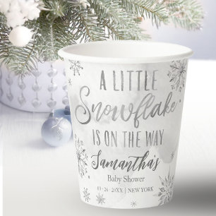 Sneeuwvlok komt eraan Baby Shower Papieren Bekers