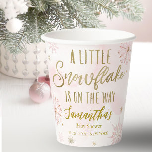 Sneeuwvlok komt eraan Baby Shower Papieren Bekers