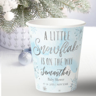 Sneeuwvlok komt eraan Baby Shower Papieren Bekers