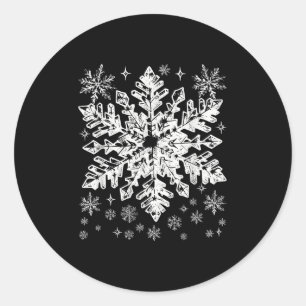 Sneeuwvlok Kostuum Winter Kerst Overeenkomende Her Ronde Sticker
