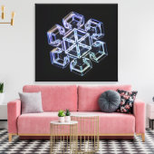 Sneeuwvlok kristal 3 canvas afdruk (Insitu (Woonkamer))