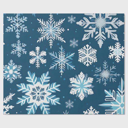 sneeuwvlok kristallen inpakpapier (Vlak)