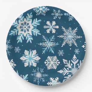 sneeuwvlok kristallen papieren borden bordje