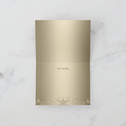 Sneeuwvlok & Kruis Gouden Doop Dankkaart Bedankkaart (Binnen)